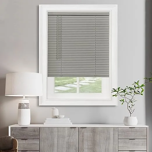 GII Morningstar Alabaster Cordless Light Filtering Vinyl Mini Blind with 1 in. Slats 34 in. W x 64 in. L