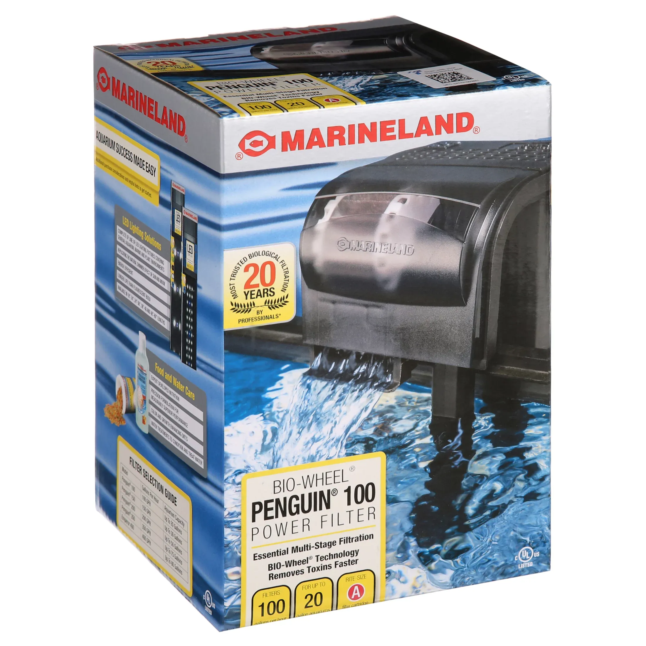 Marineland Penguin Bio-Wheel Power Filter 100 GPH, Multi-Stage Aquarium Filtration