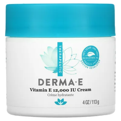 DERMA E, Vitamin E Cream, Vitamin-E-Creme, 12.000 IU, 113 g (4 oz.)