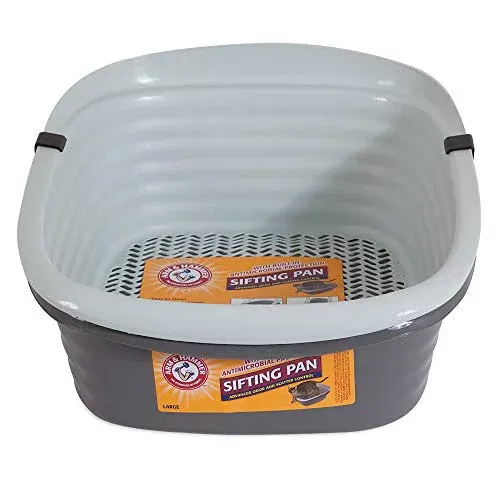 Arm & Hammer Large Sifting Litter Box Scoop Free Cat Litter Tray with Microban, Made in USA