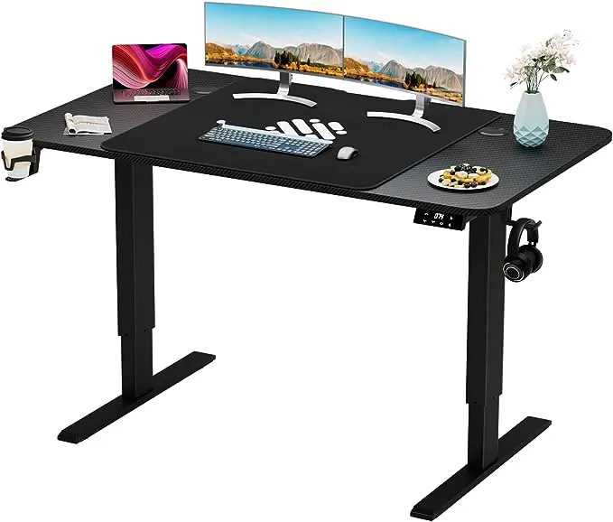 Furmax Electric Height Adjustable Standing Desk Large 55 x 24 Inches Sit Stand Up Desk Home Office Computer Desk Memory Preset