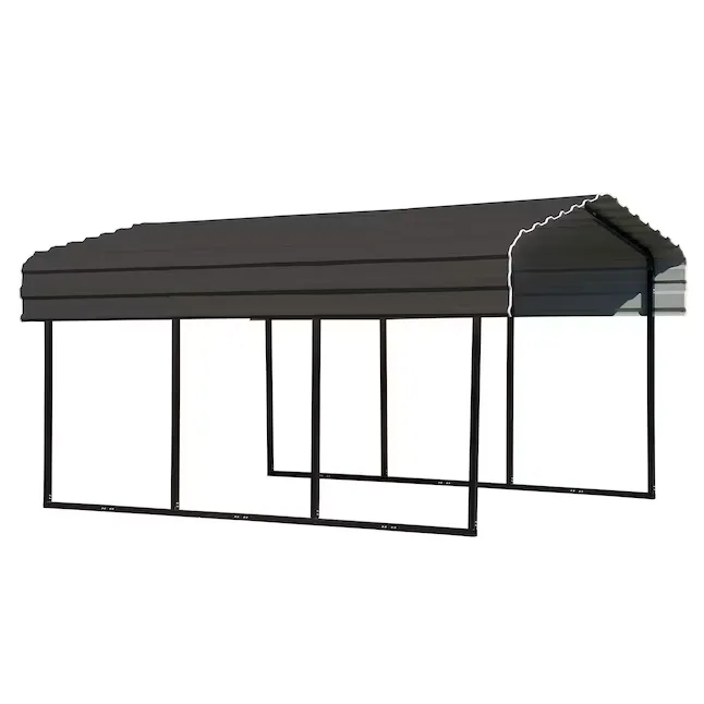 Arrow 10-ft W x 15-ft L x 7-ft H Charcoal Metal Carport