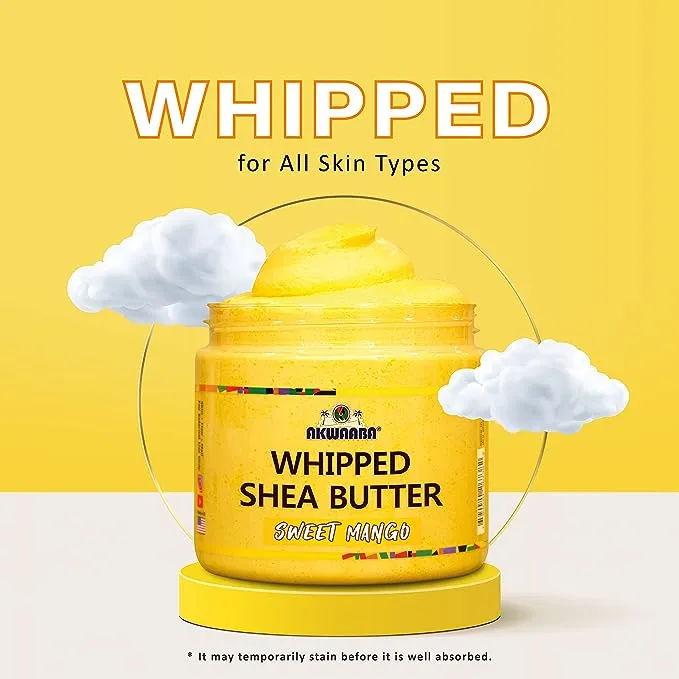 AKWAABA Whipped Shea Butter (Pink Sugar) - Nourishes, Moisturizes & Soothes | Pure Shea Butter | No Dyes & Parabens | 12 oz / 340 g