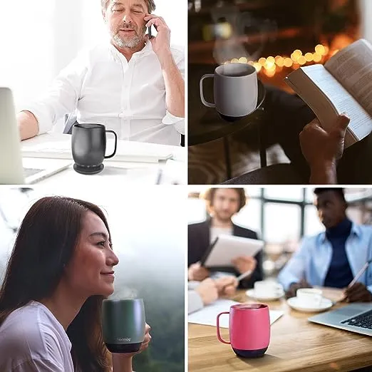 Nextmug - Temperature-Controlled, Self-Heating Coffee Mug (Dusty Rose - 14 oz.)