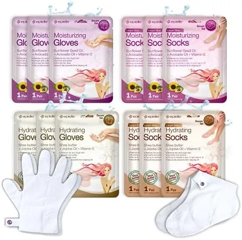 Epielle Hydrating & Moisturizing Gloves & Socks Masks Combo 12pk For