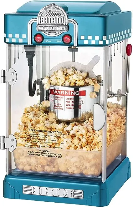 Great Northern Black Little Bambino Table Top Retro Machine Popcorn Popper, 2.5oz