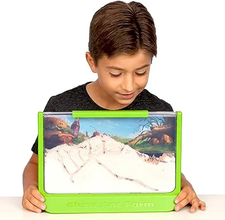 Uncle Milton Giant Ant Farm - Large Viewing Area - Care for Live Ants - Nature Learning Toy - Science DIY Toy Kit - Great Gift for Boys & Girls, Green