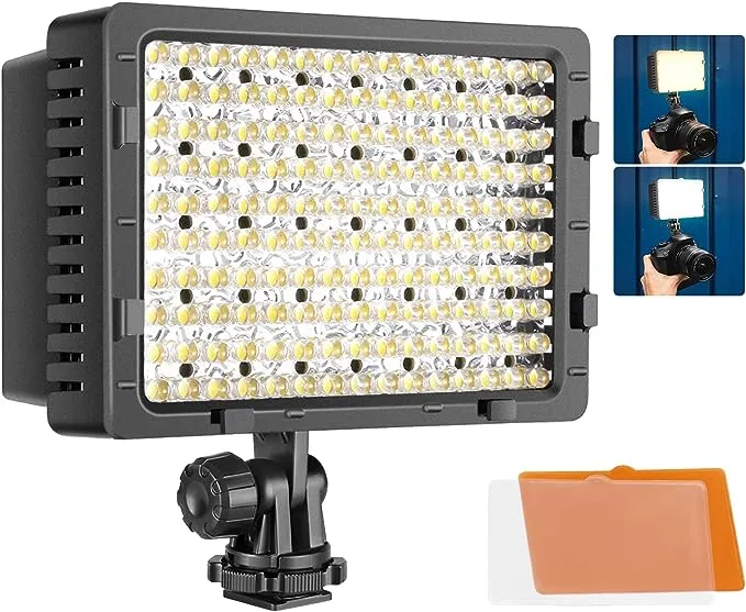 Neewer LED-Leuchtenpanel mit 160 LED, CN160, dimmbar, hohe Leistung, für Digitalkamera / Camcorder, Videolicht, schwarzes Gehäuse