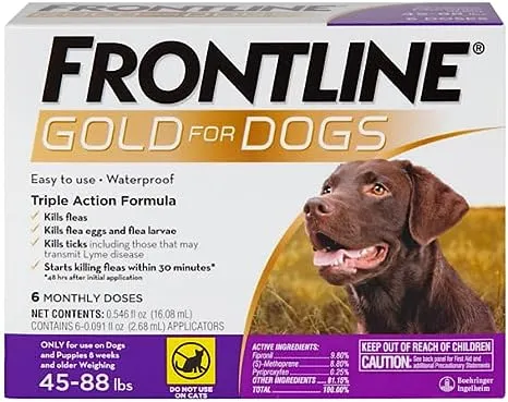 Frontline Gold for Dogs 45-88 lbs / 6 Month