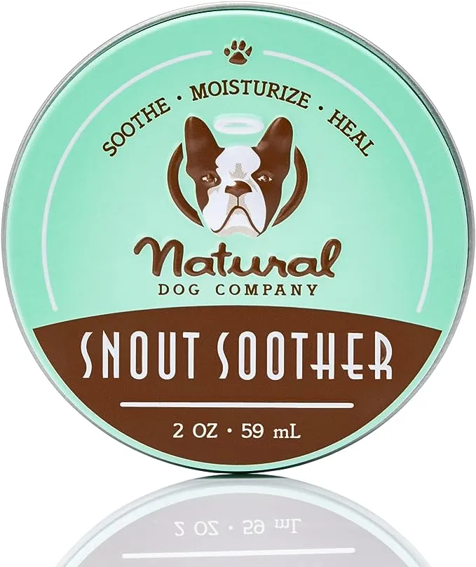 Natural Dog Company Snout Soother - Dog Nose Balm, 2 oz. Tin, Dog Balm for Paws and Nose, Moisturizes & Soothes Dry Cracked Noses, Plant Based Nose Cream for Dogs