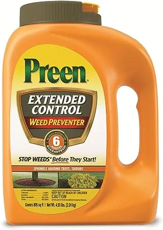 Preen Extended Control Weed Preventer - 4.93 lb. Bottle - Covers 805 sq. ft.Preen Extended Control Weed Preventer - 4.93 lb. Bottle -…