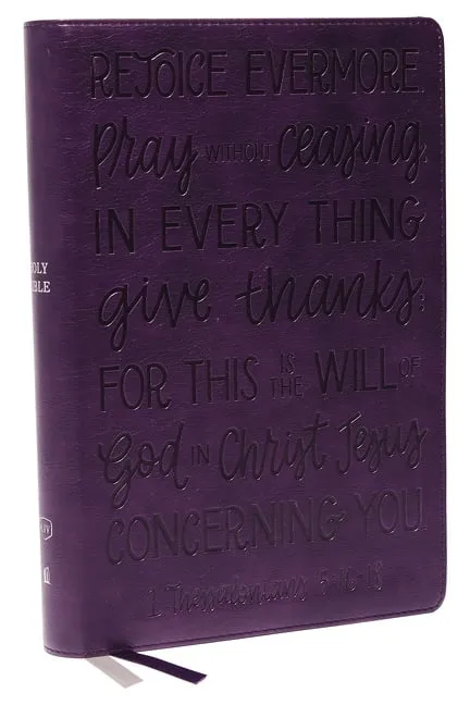 KJV, Large Print Center-Column Reference Bible, Verse Art Cover Collection, Leathersoft, Purple, Red Letter, Thumb Indexed, Comfort Print