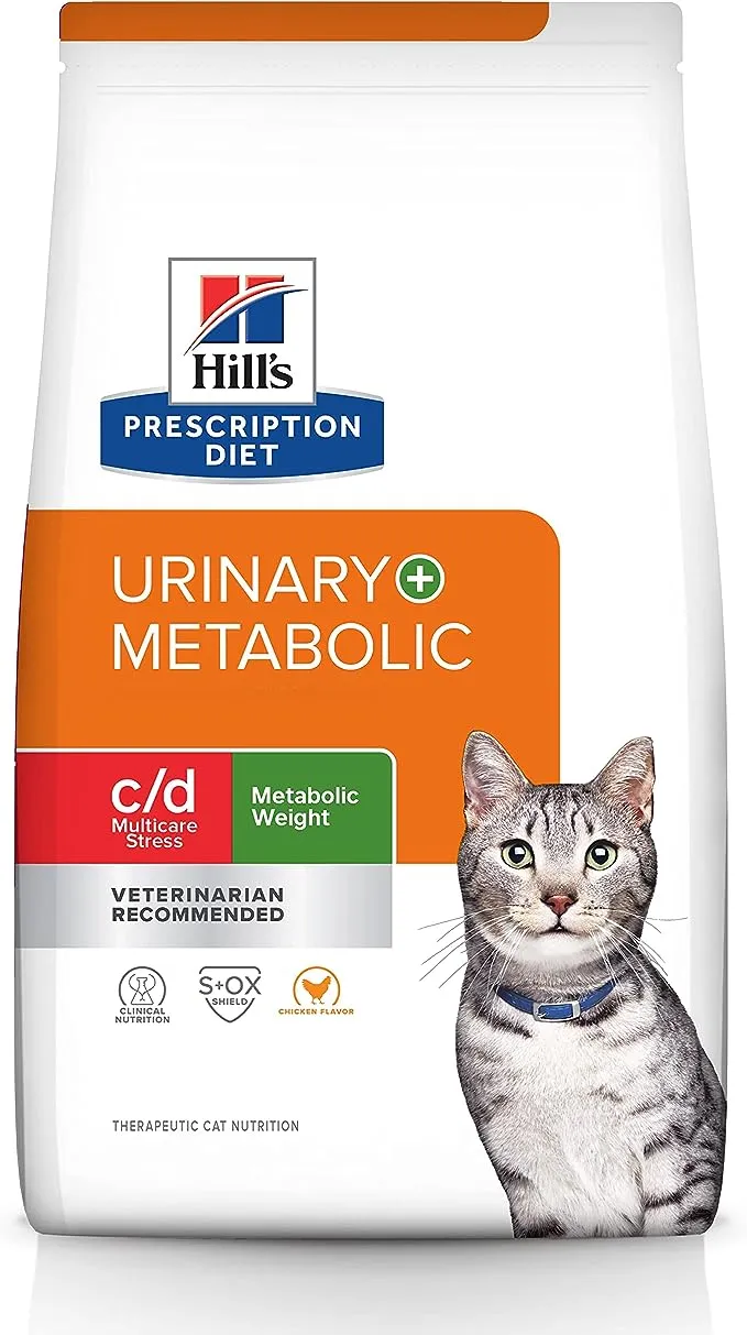 Prescription Diet Therapeutic Cat Nutrition, Metabolic + Urinary Stress, Chicken Flavor - 6.35 lb