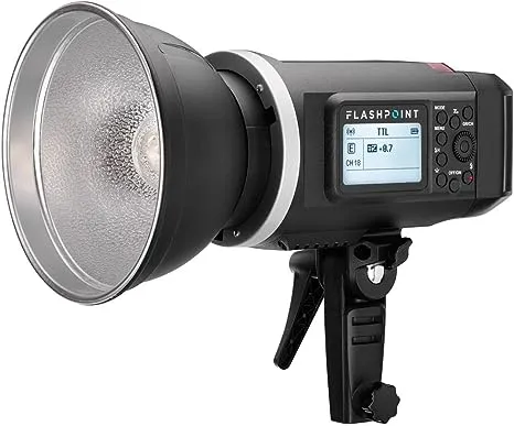 Flashpoint XPLOR 600 TTL Li-ion Battery-Powered HSS Strobe Light with Built-in R2 2.4GHz, Bowens Mount 600w Wireless Monolight with 450 Full-Power Flashes for Outdoor Strobe Light Photography