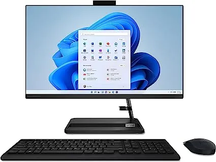 Lenovo IdeaCentre AIO 3 AMD All-in-One Computer, 24" FHD Display, Ryzen 5 5500U, 16GB RAM, 512GB SSD, DVD RW Drive, Windows 11