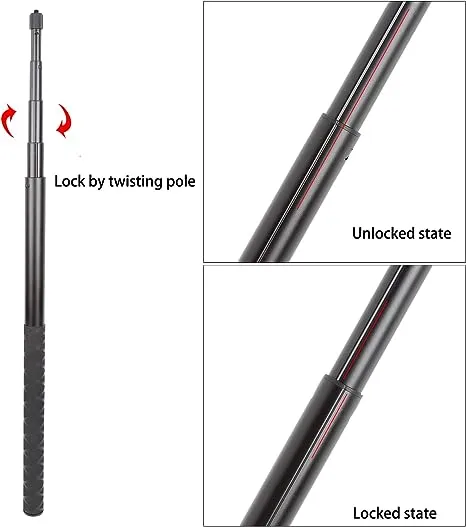 PellKing Long 77inch Invisible Selfie Stick for Insta360 ONE X3, X2, X, Insta360 ONE R, RS, Insta 360 Camera 1/4" Extended Monopod Pole