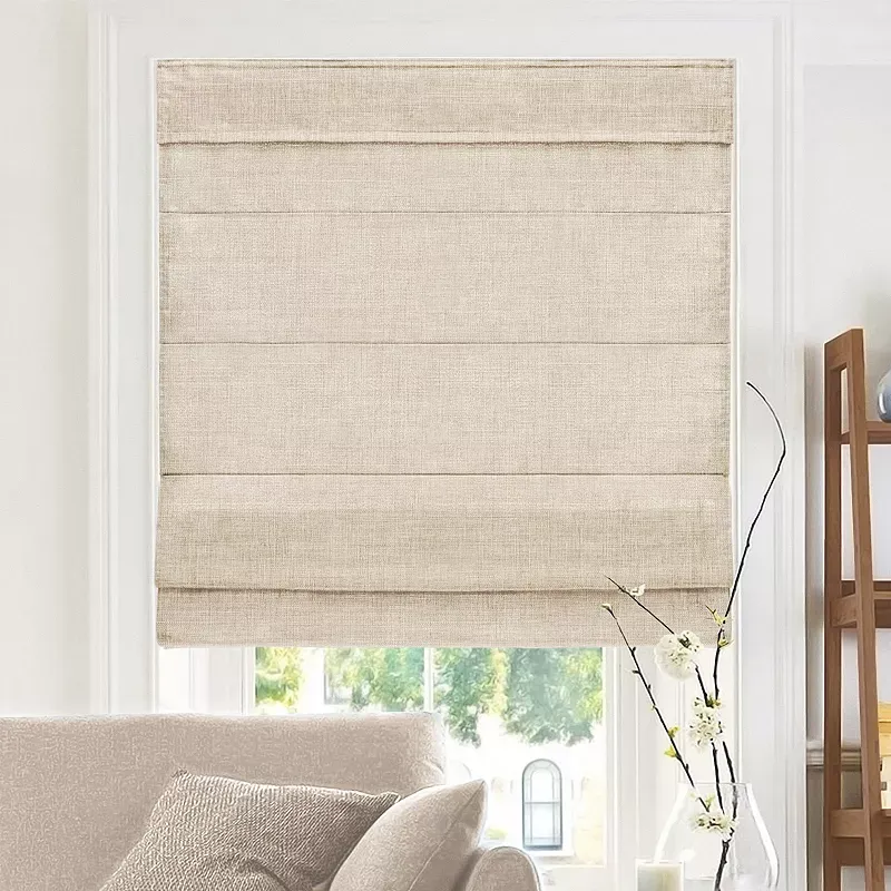 Chicology RMBF3664 Cordless Roman Shades & Soft Fabric Window Blind Belgian Flax - 36 x 64 in.