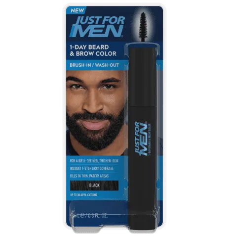 Just For Men 1-Day Temporary Beard & Brow Color, Up to 30 Applications - 0.3 fl oz