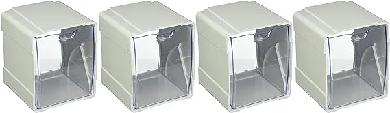 Deflecto Tilt Bins, 5.2" x 5.54" x 4.65", White, 4-Pieces (421103)