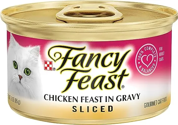 Fancy Feast Sliced Chicken Feast in Gravy Canned Cat Food - 3 oz, Case of 24