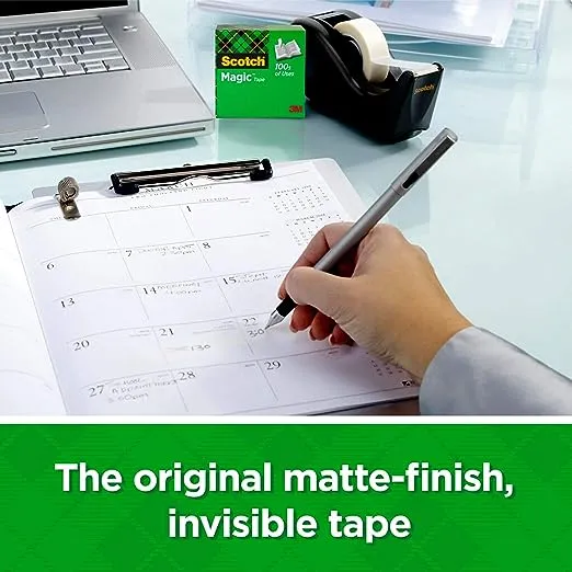 Scotch Magic Tape, Invisible, Repair Christmas Cards and Use as Holiday Gift Wrap Supplies for Christmas, 16 Tape RollsScotch Magic Tape, Invisible, Repair Christmas Cards and Use as Holiday Gift Wrap Supplies for Christmas, 16 Tap…