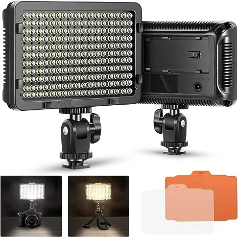 Lampara cámara neewer 176 led ultrabrillo regulable montura