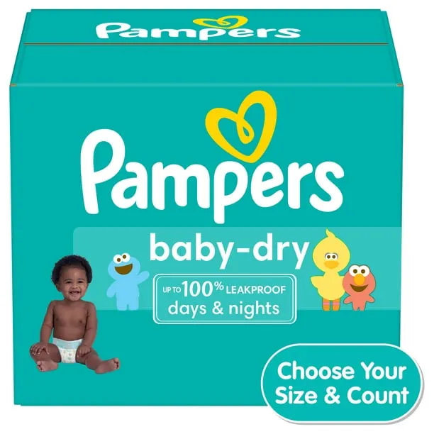 Pampers Baby Dry Windeln, Größe 1, 1 Monatsvorrat (252 Stück), saugfähige Einwegwindeln