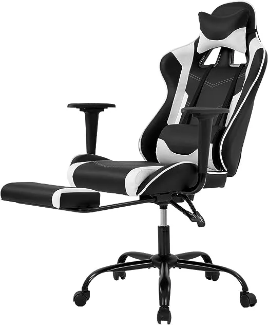 White Office Chair High Back Computer Racing Gaming Chair Ergonomic Chair