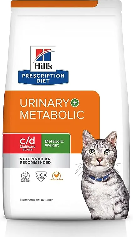 Prescription Diet Therapeutic Cat Nutrition, Metabolic + Urinary Stress, Chicken Flavor - 6.35 lb