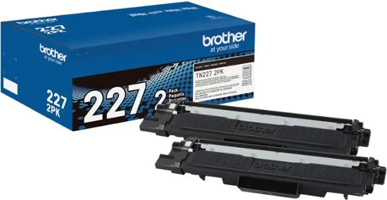 Brother TN-227 Black High Yield Toner Cartridge, 2/Pack (TN2272PK), print up to 3000 pages