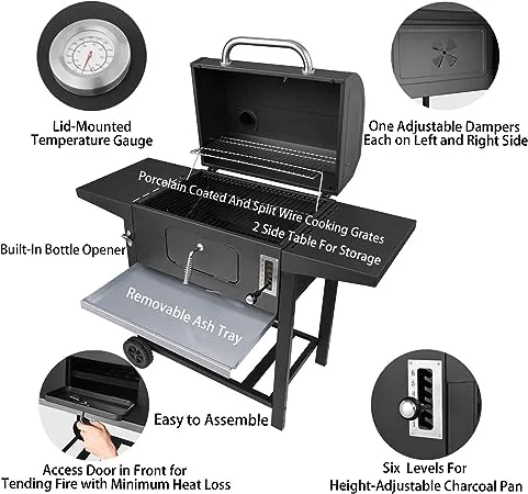 Royal Gourmet CD1824AC 24-Inch Charcoal Grill, with Cover