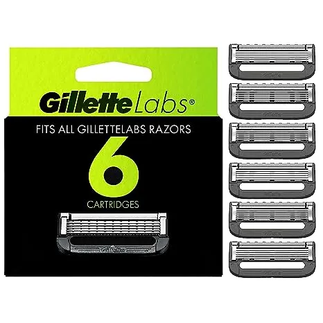 Gillette Recambios de hoja de afeitar con barra exfoliante para maquinilla de afeitar para hombre de GilletteLabs