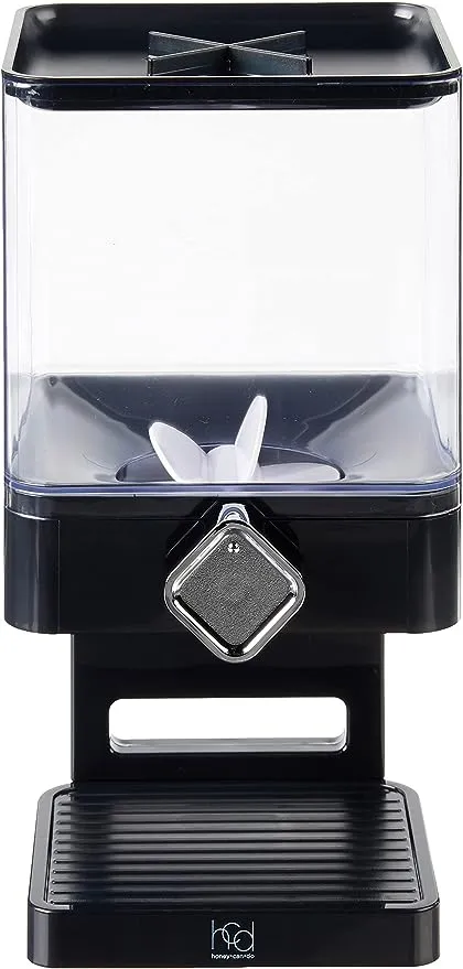 Zevro KCH-06127 Compact Black 4 Liter Single Canister Dry Food Dispenser