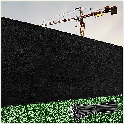 ColourTree 8' x 50' Black Fence Privacy Screen Windscreen Cover Fabric Shade Tarp Plant Greenhouse Netting Mesh Cloth - Commercial Grade 170 GSM - Heavy Duty - 3 Years Warranty - WE Make Custom Size