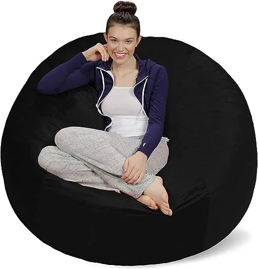 Sofa Sack Memory Foam Bean Bag Chair - 5 ft, Black