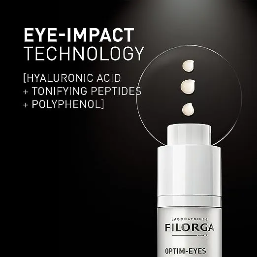 Filorga Optim-Eyes Eye Cream, Revitalizing 3-in-1 Skin Treatment for Rapid Reduction of Dark Circles, Wrinkles & Puffiness Around the Eyes, 0.5 fl. oz.