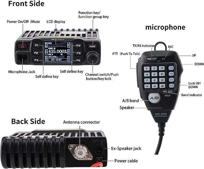 Anytone Dual Band AT-778UV Transceiver Car Vehicle Mobile Ham Radio Vhf/uhf