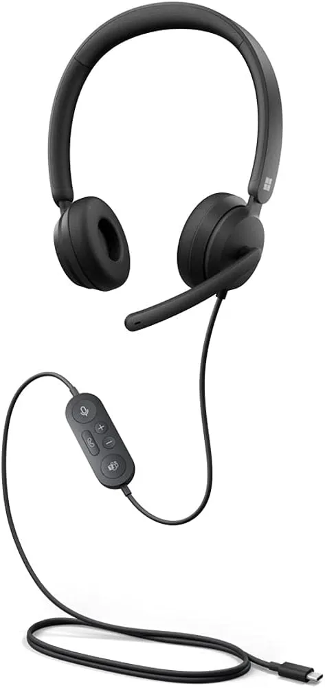 Microsoft Modern USB Headset - Wired Headset,On-Ear Stereo Headphones with Noise-Cancelling Microphone, USB-A Connectivity, In-Line Controls, PC/Mac/Laptop - Certified for Microsoft Teams