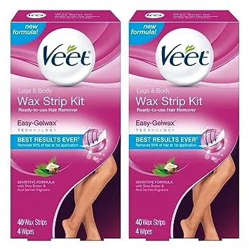 Veet Ready To Use Wax Strips and Wipes - 40 count