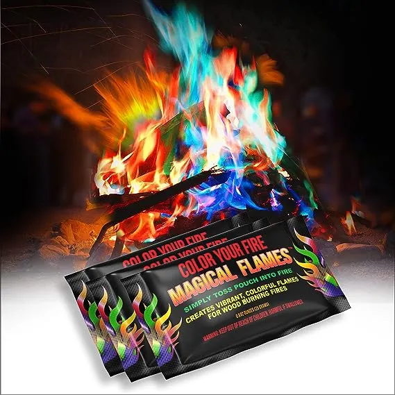 Magical Flames Fire Color Changing Packets for Campfires, Fire Pit, Outdoor Fireplaces - Camping Essentials for Kids & Adults - 25 PackMagical Flames Fire Color Changing Packets for Campf…