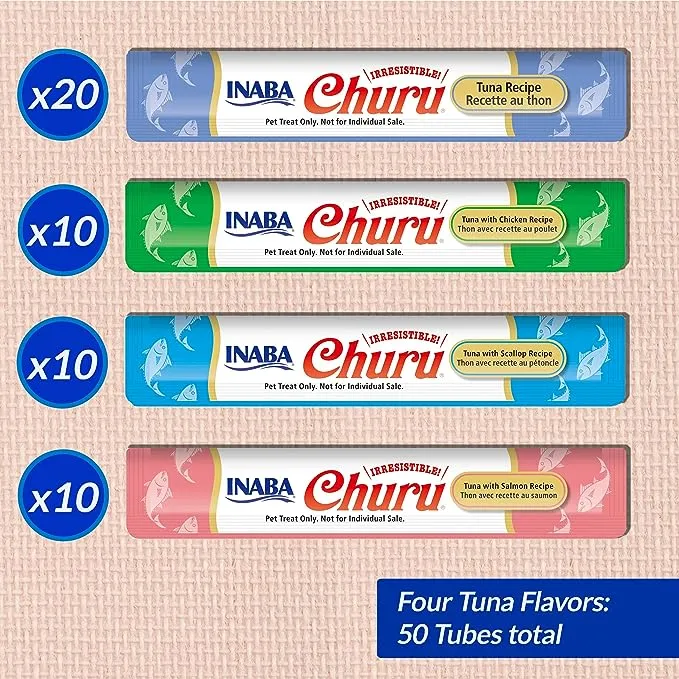 Inaba Churu Tuna Variety Pack 50-Count, Cat Treat