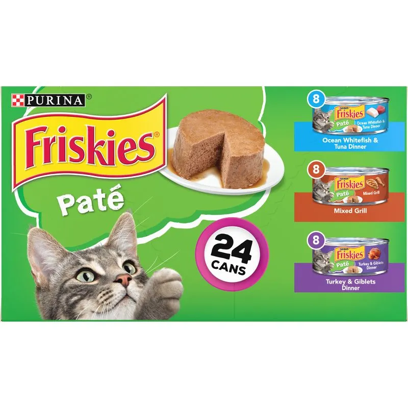 Friskies Classic Pate Cat Food, Variety Pack - 24 count, 5.5 oz cans