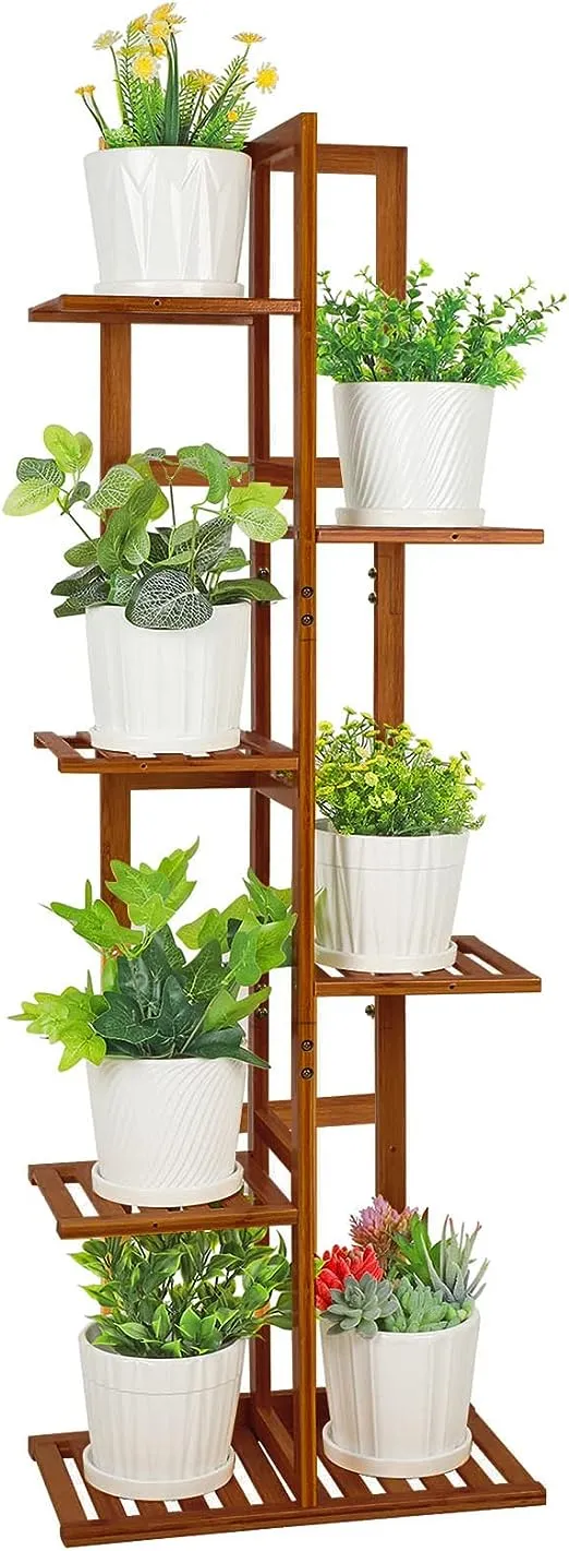 Rossny 6 Tier 7 Potted Bamboo Plant Stand