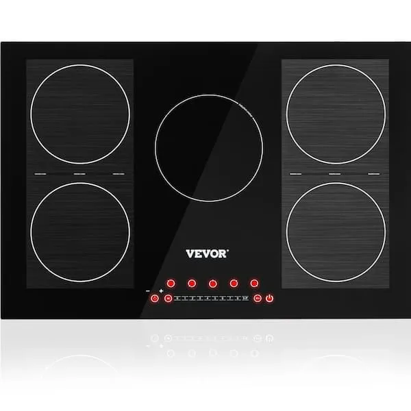 VEVOR Built-in Induction Electric Stove Top 30 inch,5 Burners Electric Cooktop,9 Power Levels & Sensor Touch Control,Easy to Clean Ceramic Glass