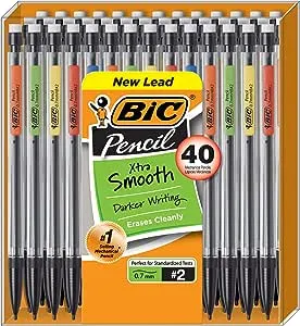 BIC Xtra-Life Mechanical Pencil, 0.7mm, #2 Medium Lead, 40/Pack (MPP40MJ-BLK)