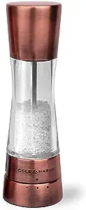 COLE & MASON Derwent Salt Grinder - Copper Mill Includes Gourmet Precision Mechanism and Premium Sea Salt