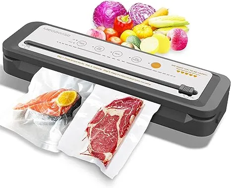 MegaWise Powerful and Compact Vacuum Sealer Machine (Silver)