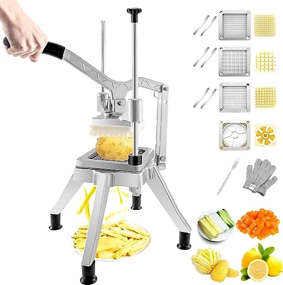 VEVOR Commercial Chopper Commercial Vegetable Chopper with 4 Blades Fruits Dicer