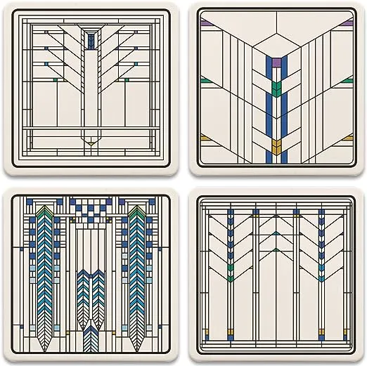 CoasterStone Ennis House Windows Coaster Set, Multicolor