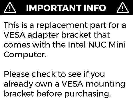 HumanCentric VESA Mounting Kit Compatible with Intel NUC | VESA Adapter Bracket to Attach NUC Mini PC Computer to The Back of a Monitor